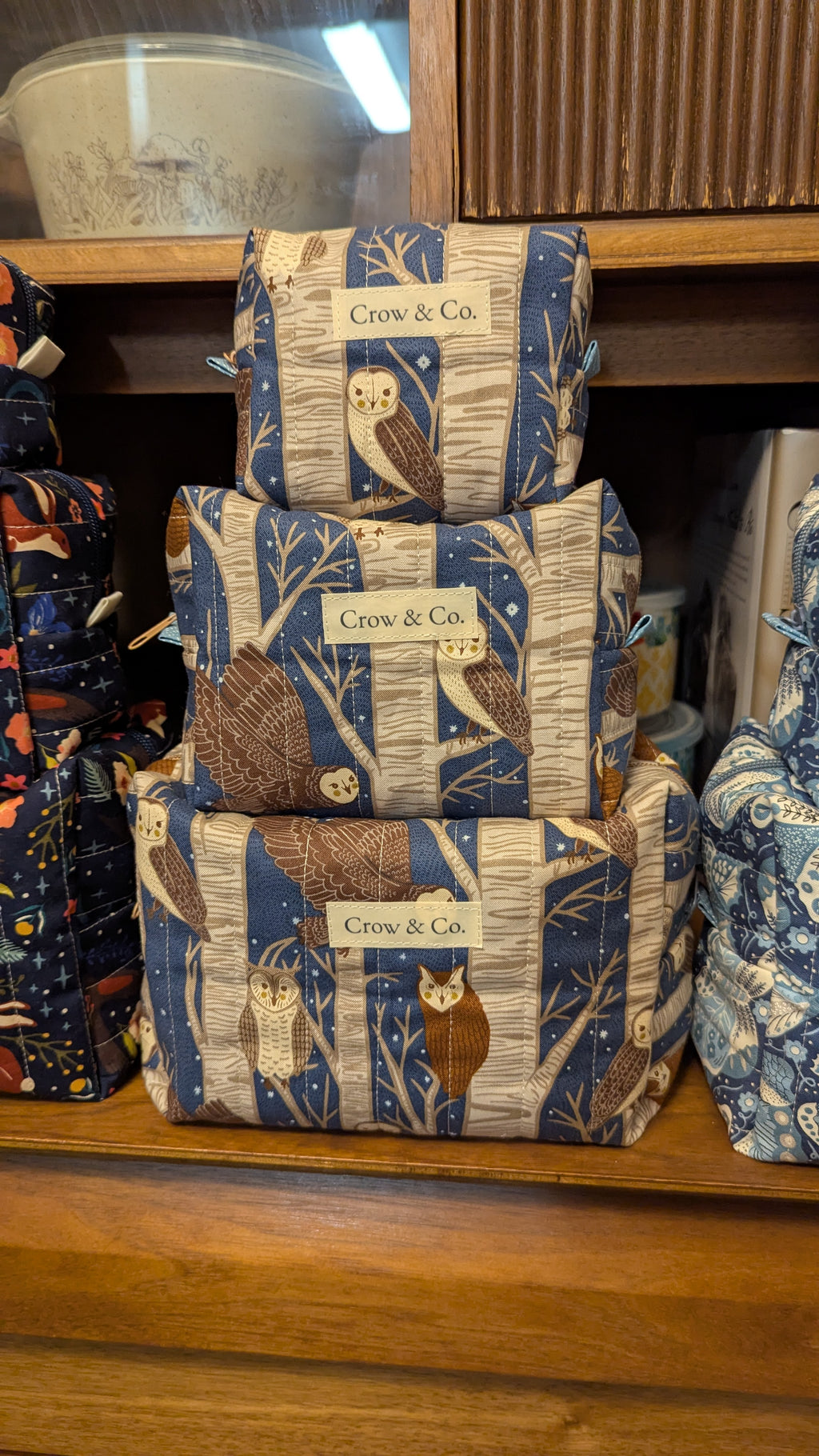 Nighttime Owls Quilted Keychain Wallet