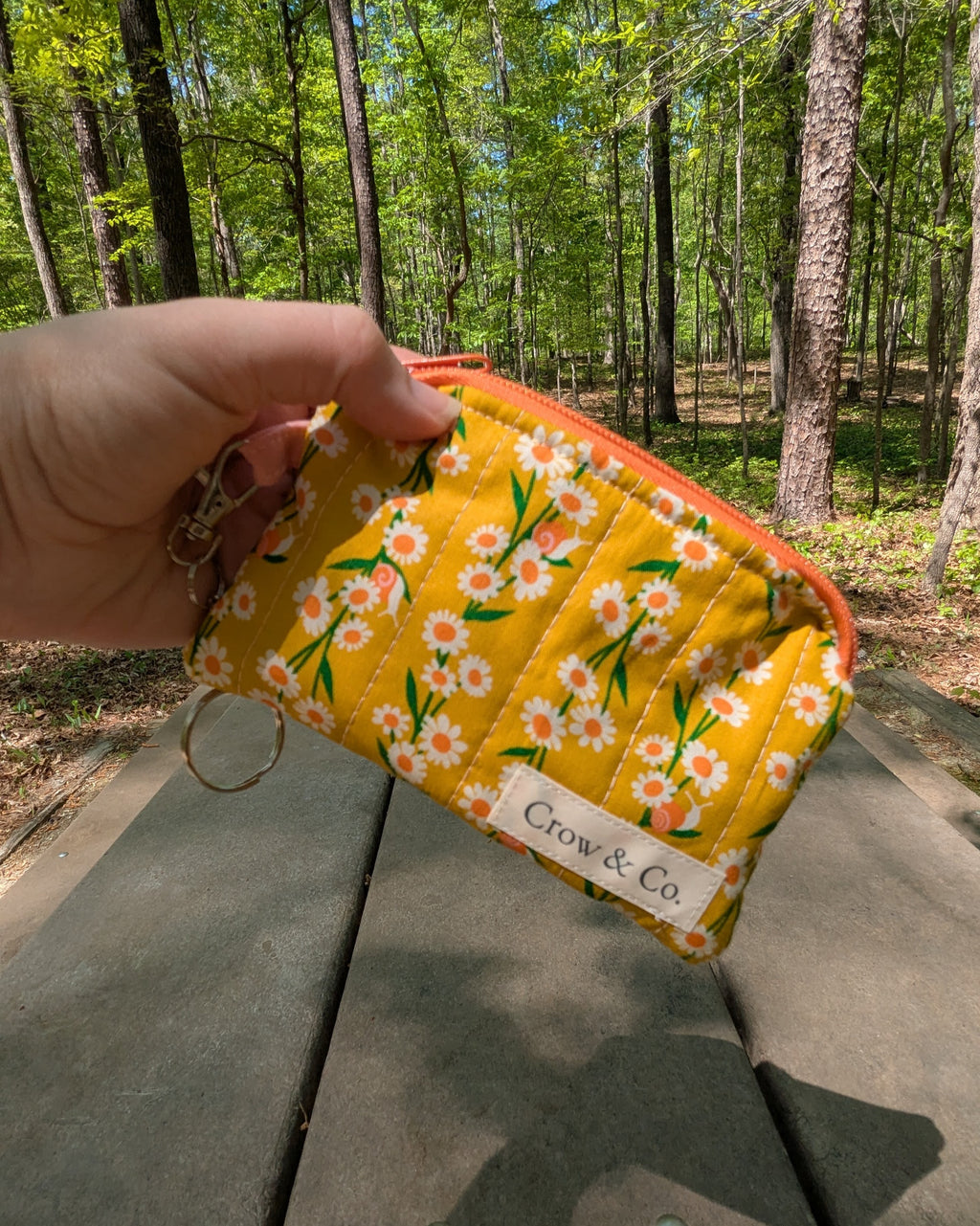 Daisy Chain Quilted Keychain Wallet