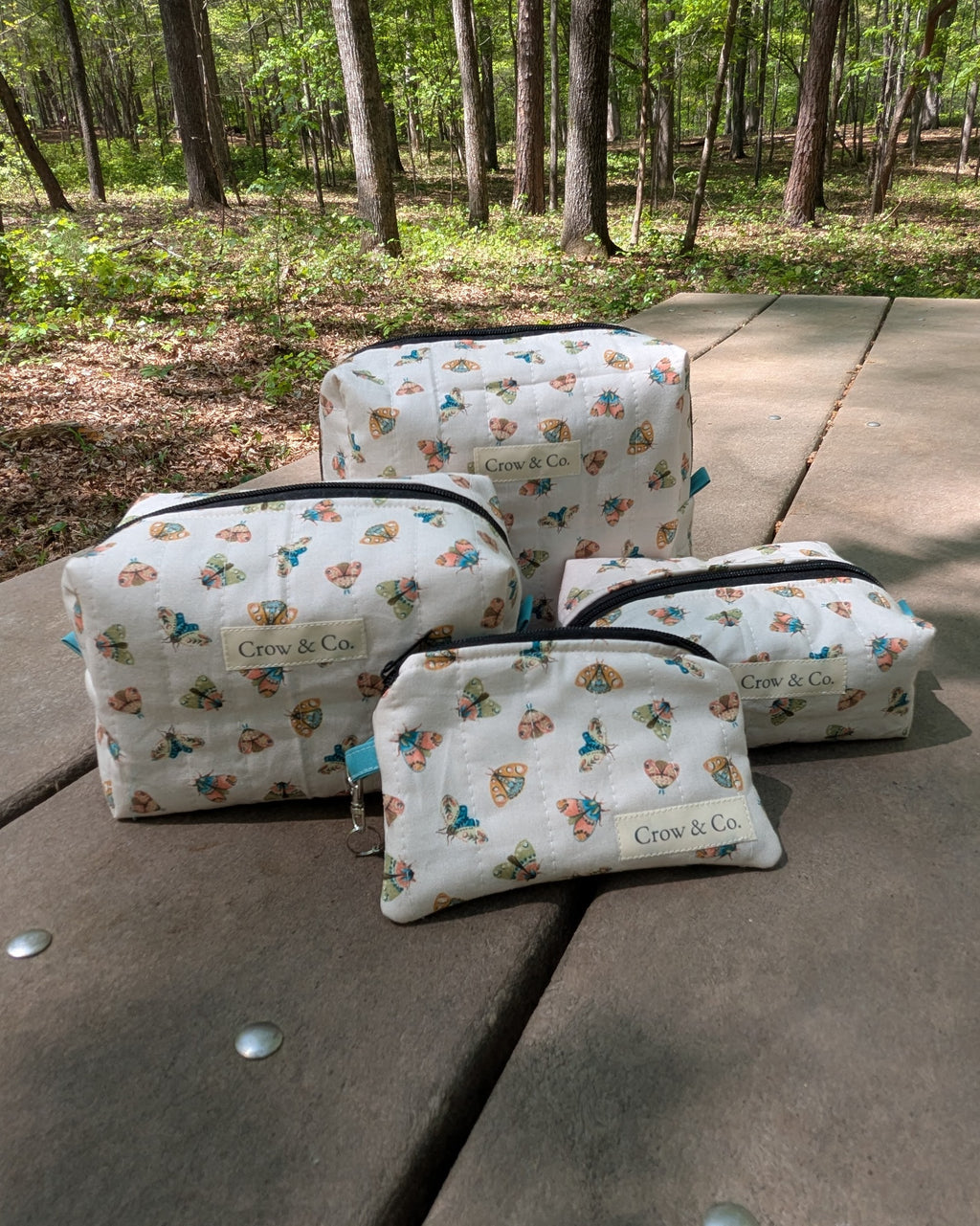 Moths to a Flame Mini Quilted Travel Bag