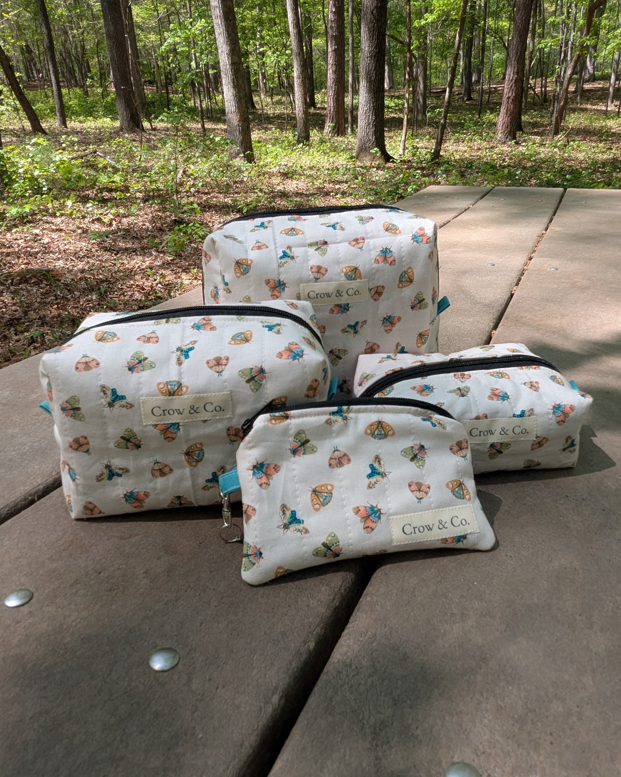 Moths to a Flame Mini Quilted Travel Bag