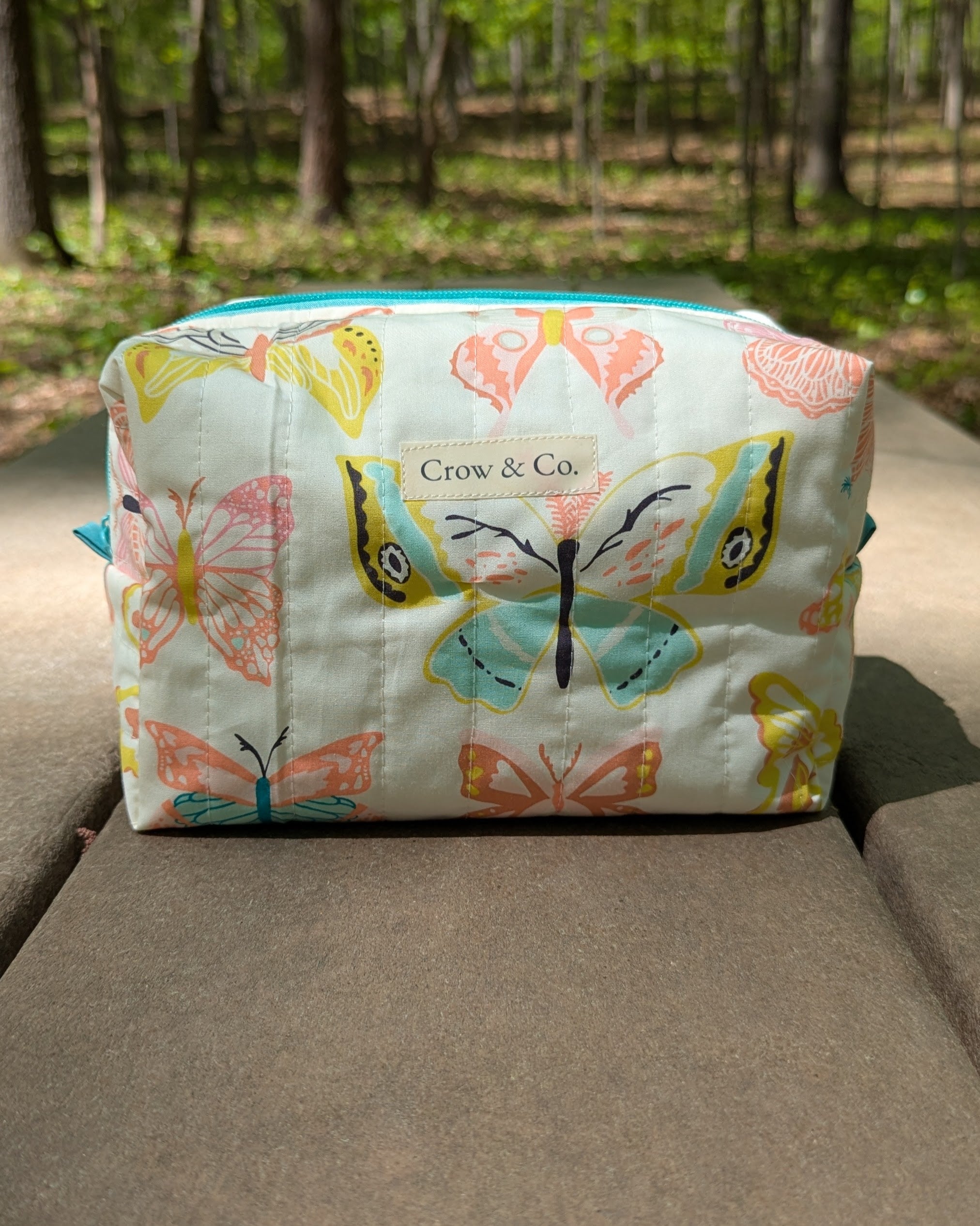Bright Moths Large Quilted Bag