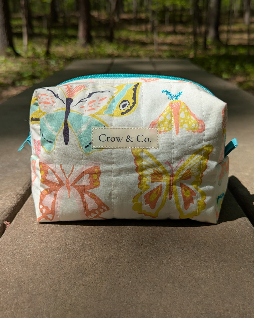 Bright Moths Medium Quilted Travel Bag