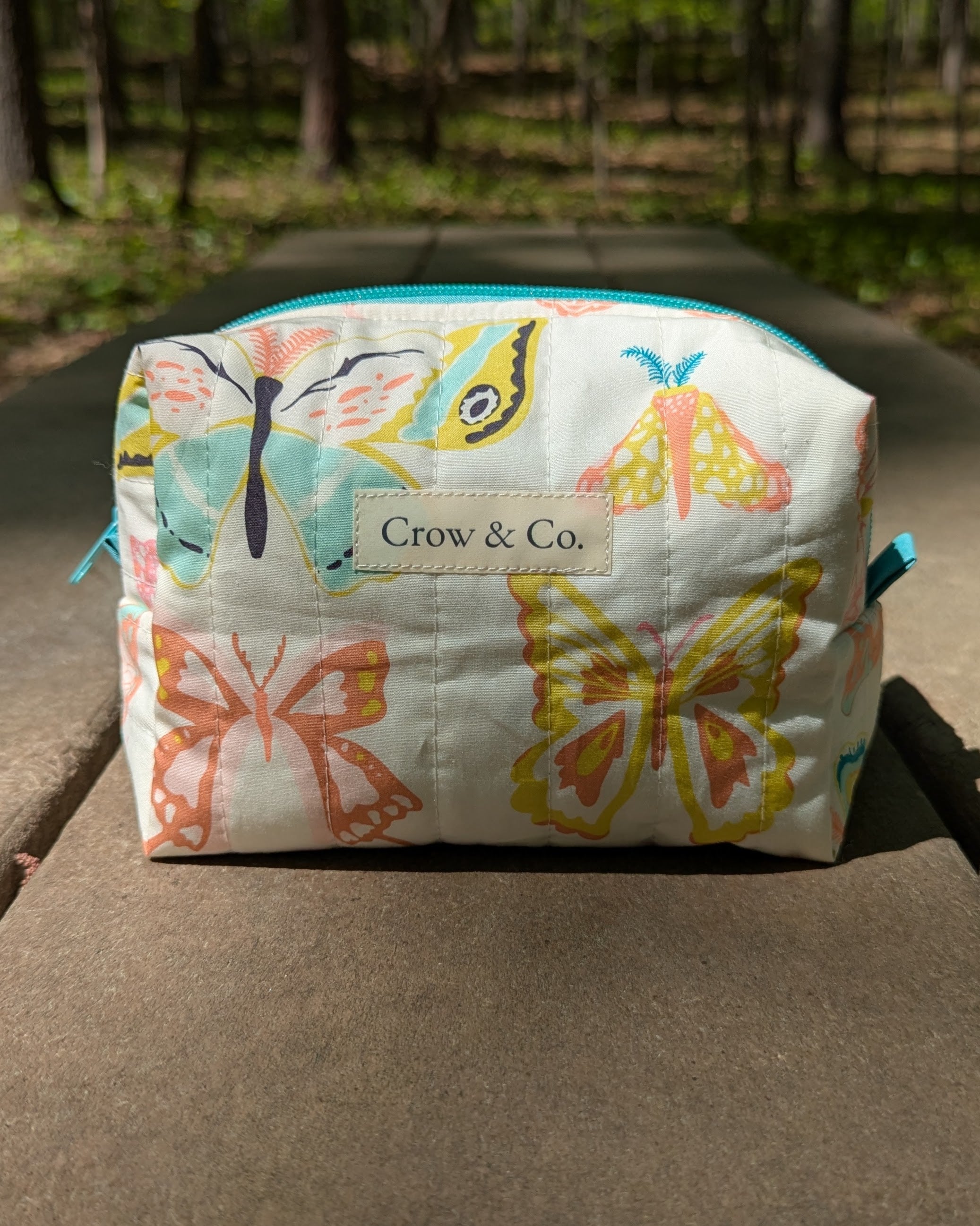 Bright Moths Medium Quilted Travel Bag