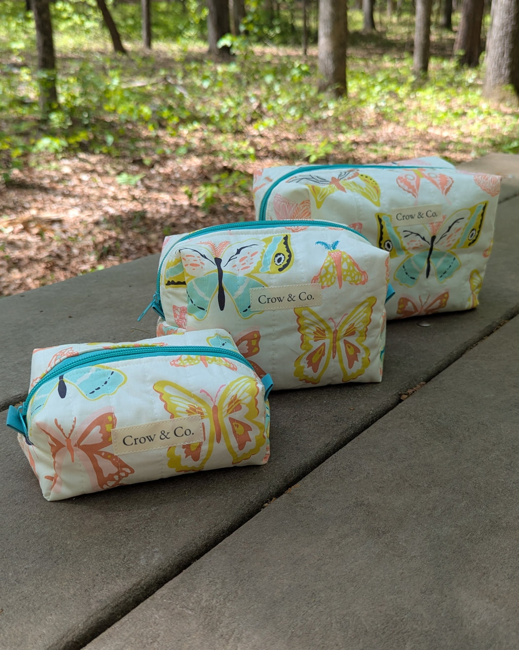 Bright Moths Mini Quilted Travel Bag