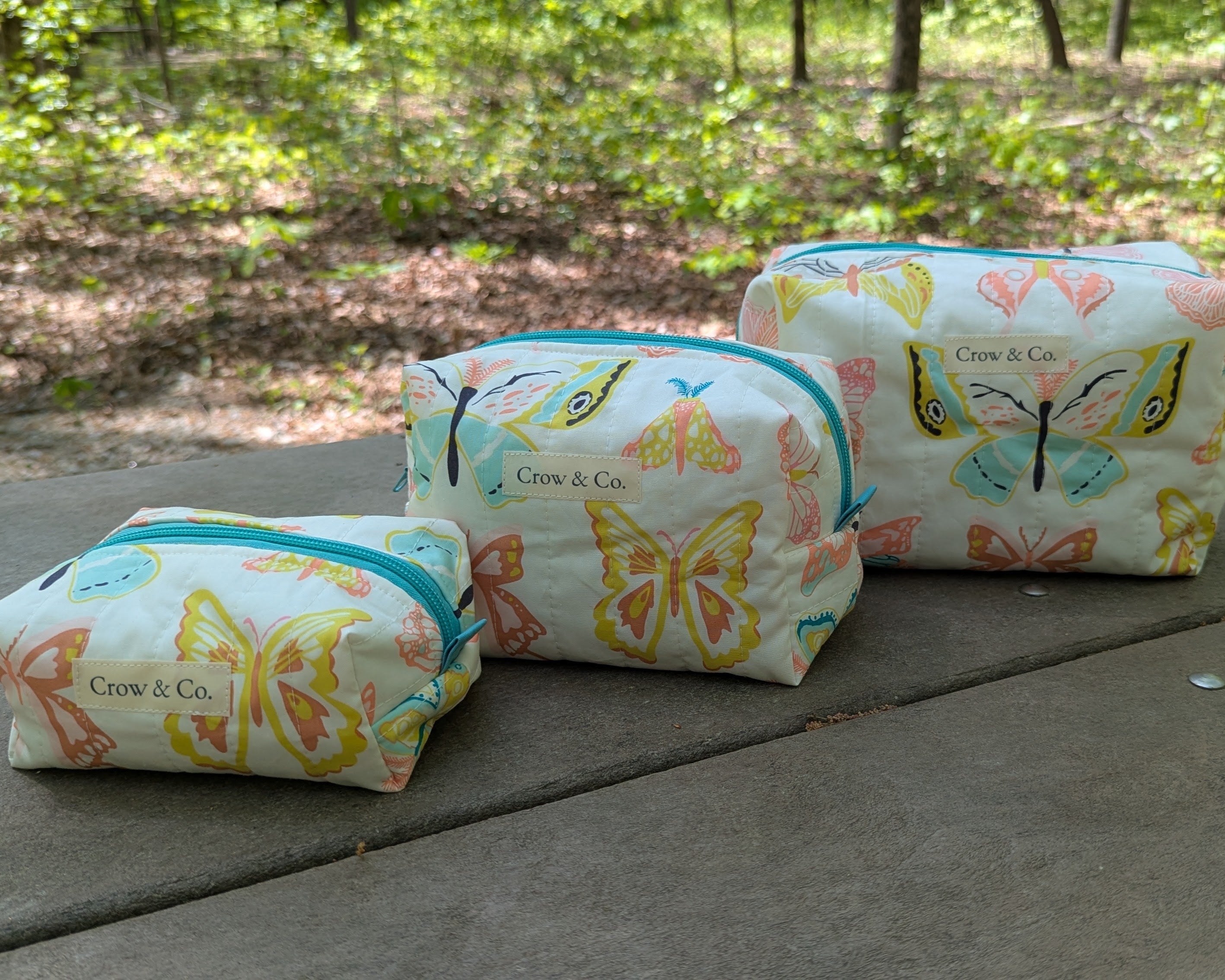 Bright Moths Large Quilted Bag