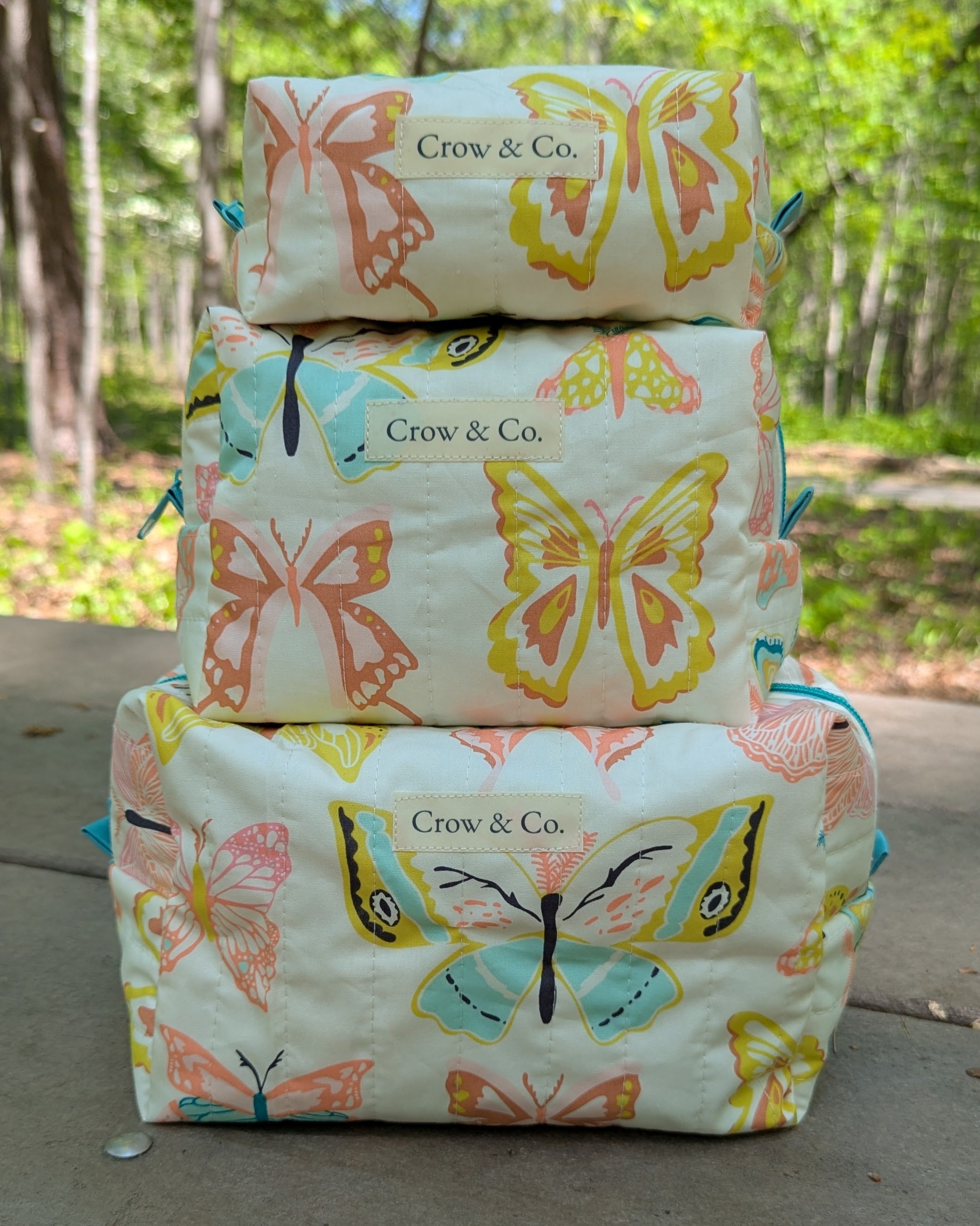 Bright Moths Large Quilted Bag