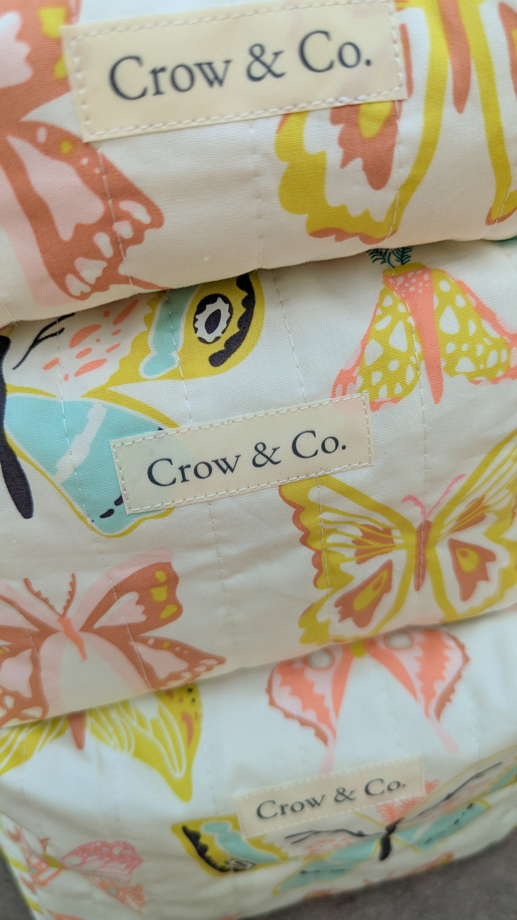 Bright Moths Large Quilted Bag