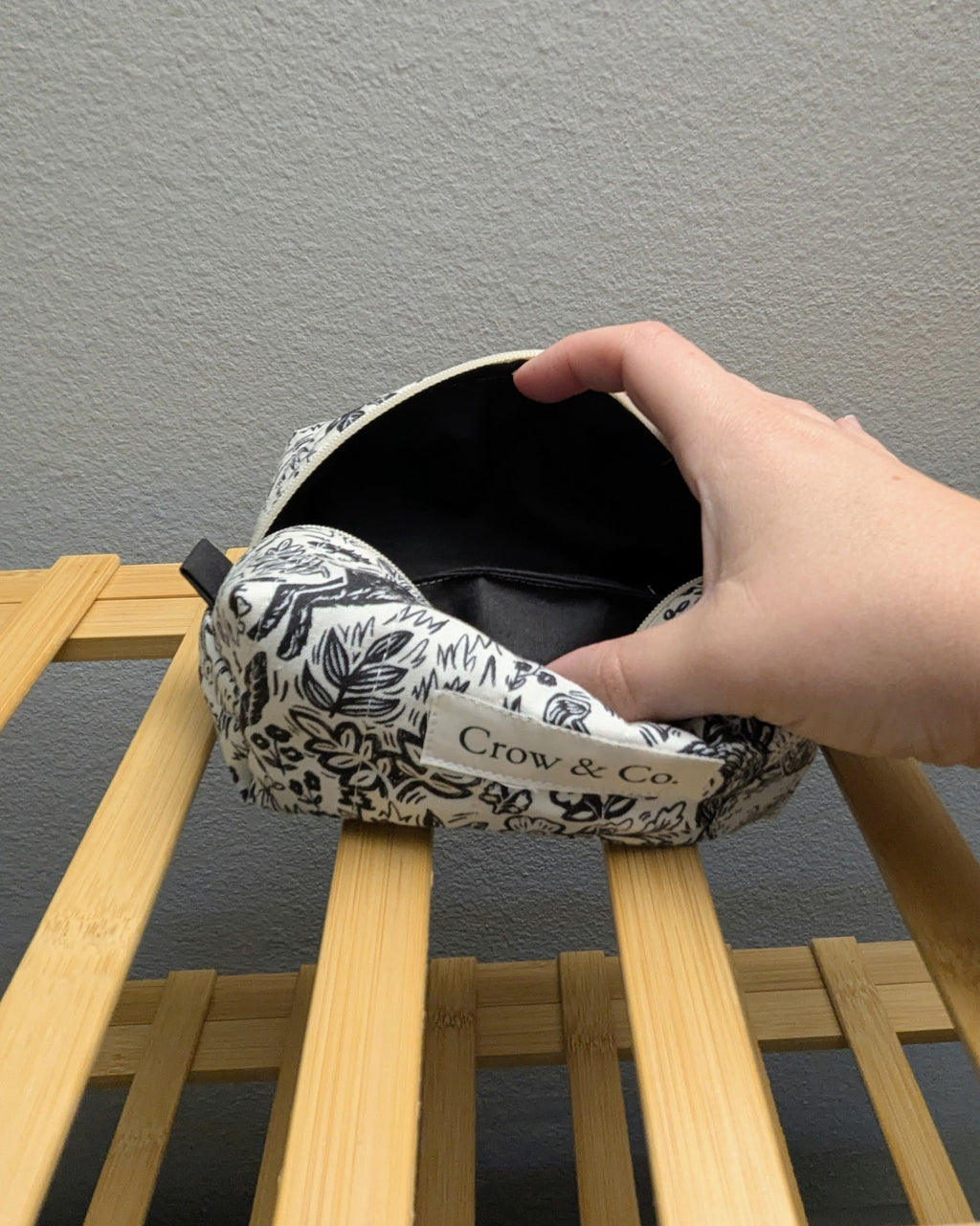 Linocut Mini Quilted Travel Bag