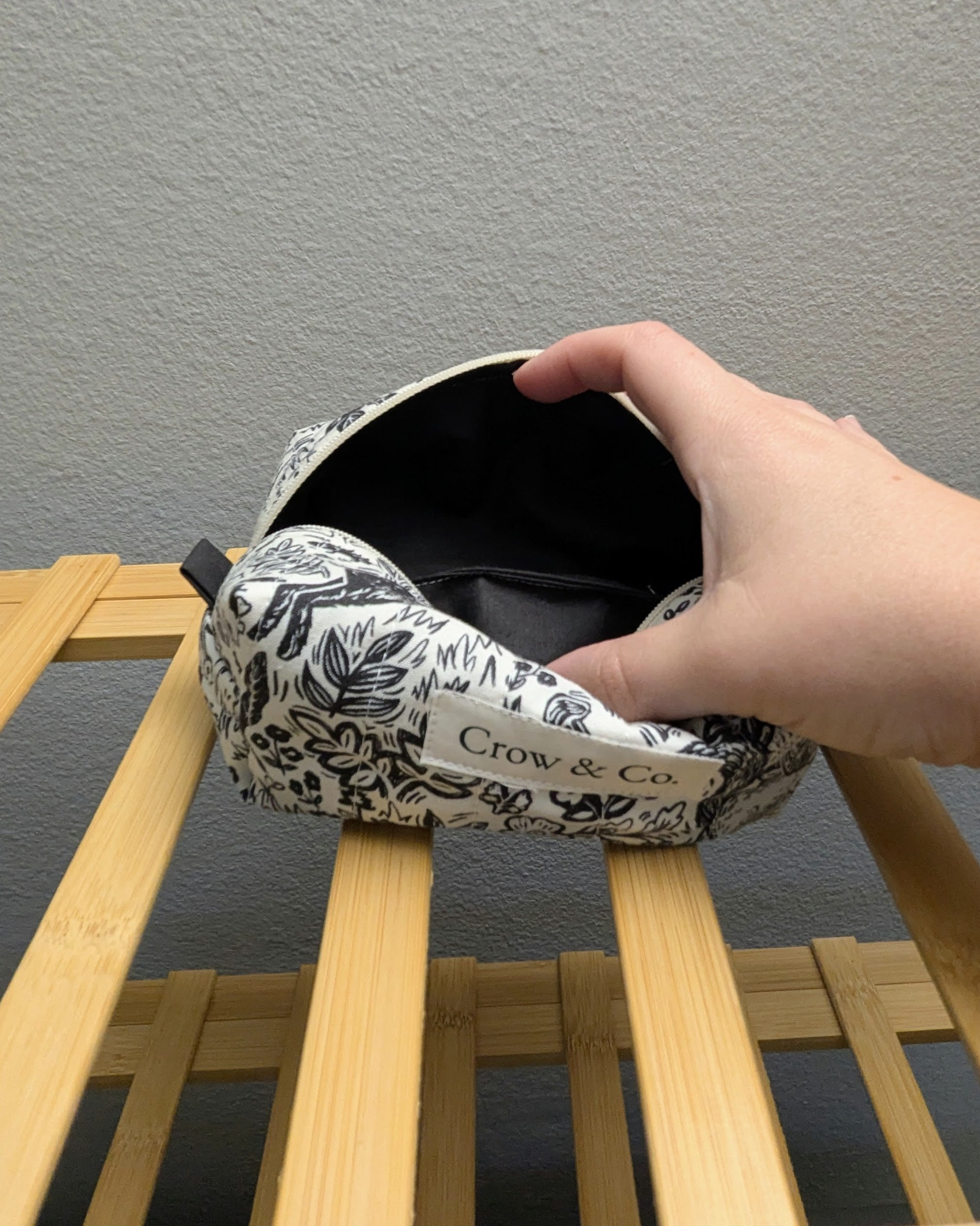 Linocut Mini Quilted Travel Bag