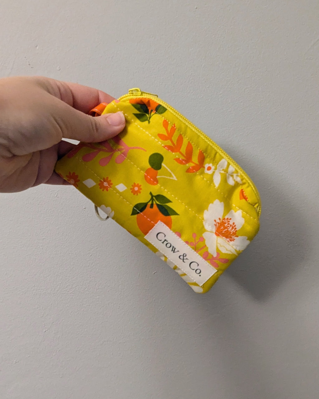 Bold Citrus Quilted Keychain Wallet