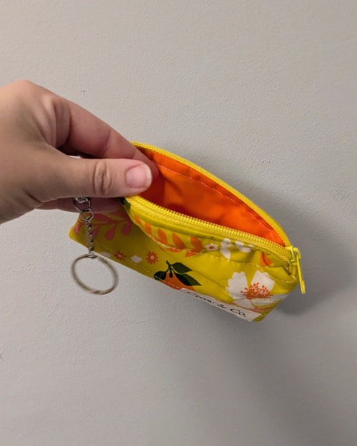 Bold Citrus Quilted Keychain Wallet