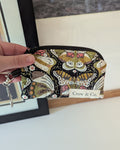 Black Moth Quilted Keychain Wallet