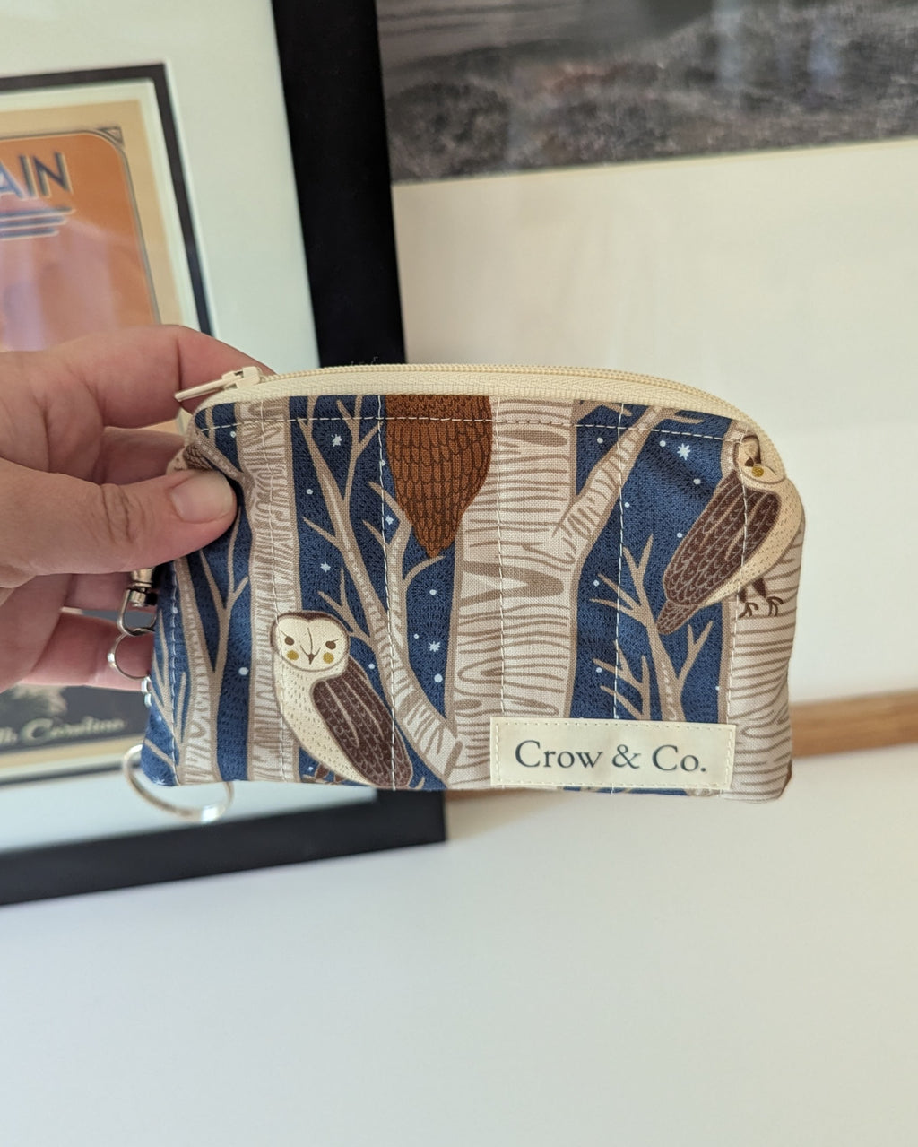 Nighttime Owls Quilted Keychain Wallet