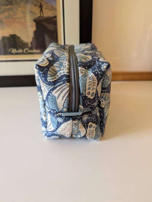Blue Moth Medium Quilted Travel Bag