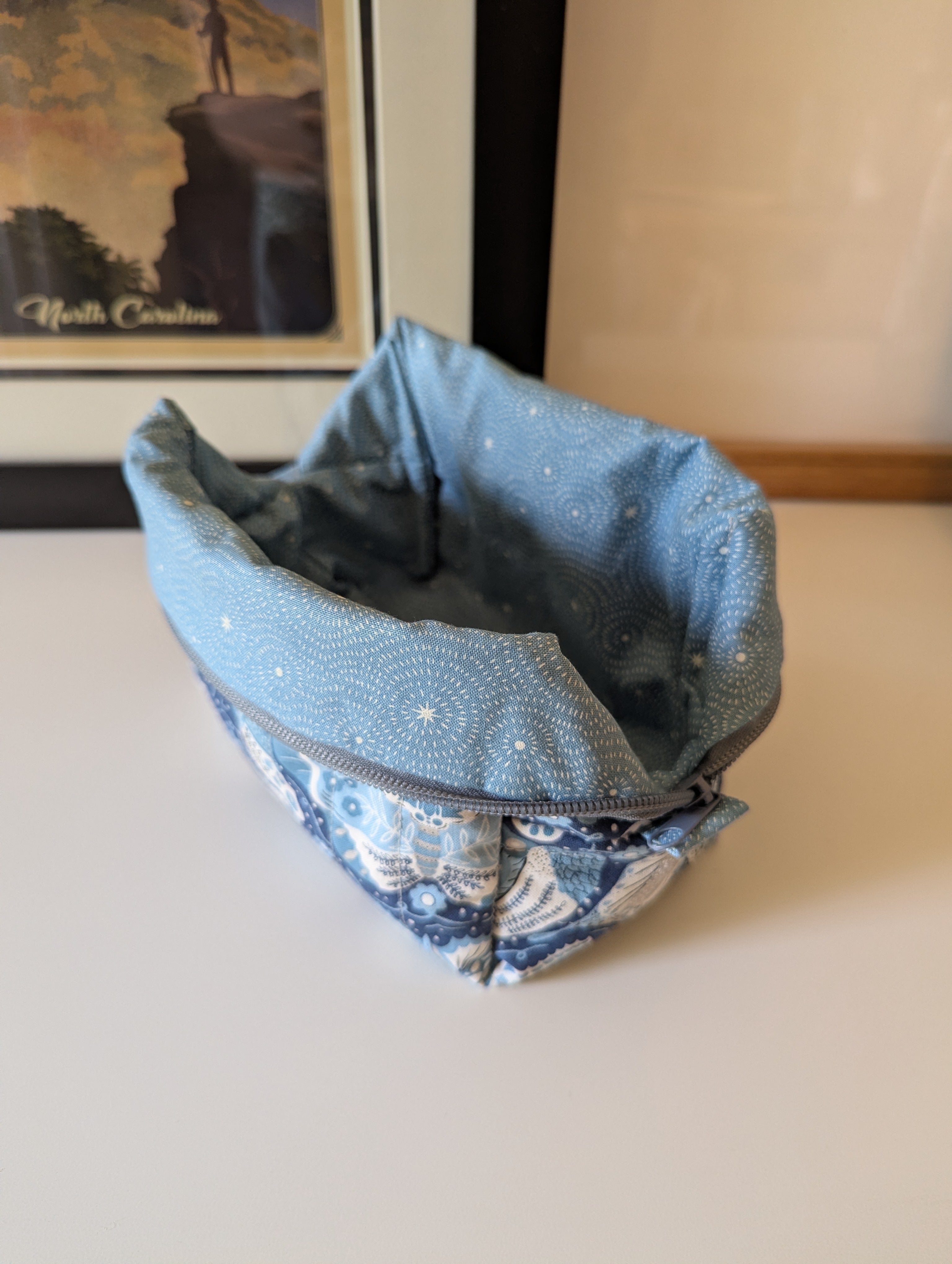 Blue Moth Medium Quilted Travel Bag