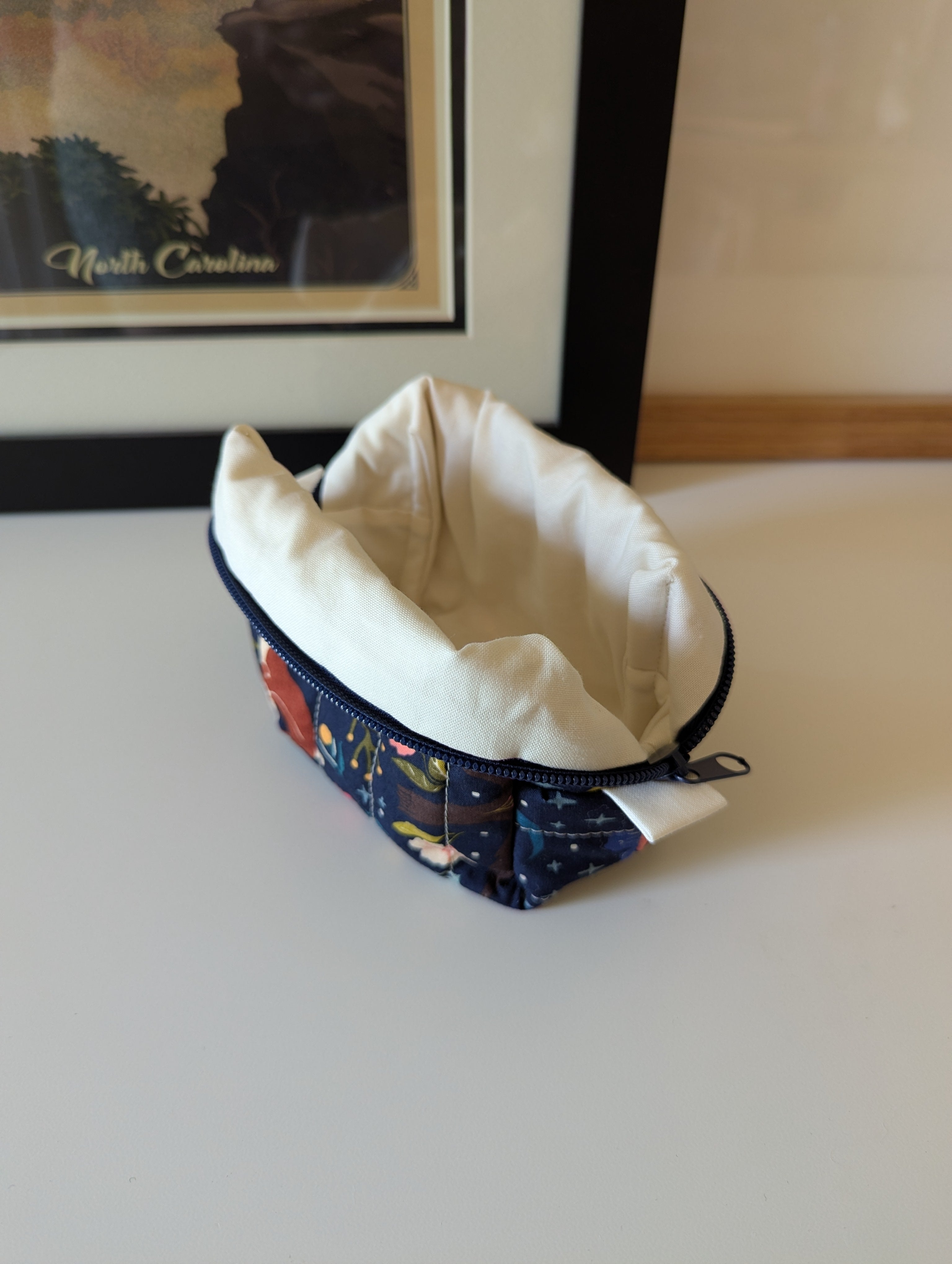 Nighttime Rabbits Mini Quilted Travel Bag