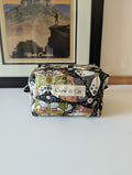 Black Moth Mini Quilted Travel Bag