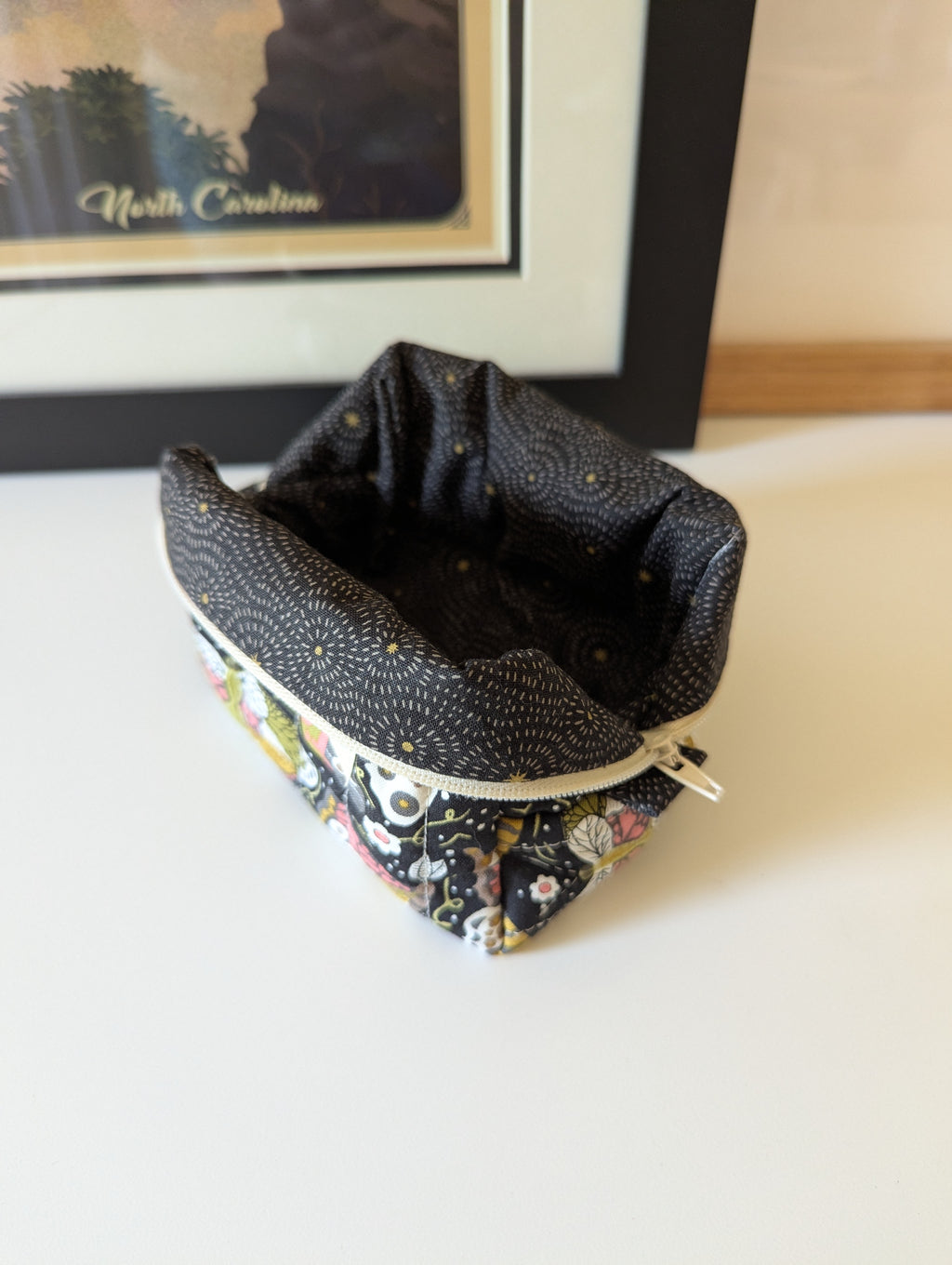 Black Moth Mini Quilted Travel Bag
