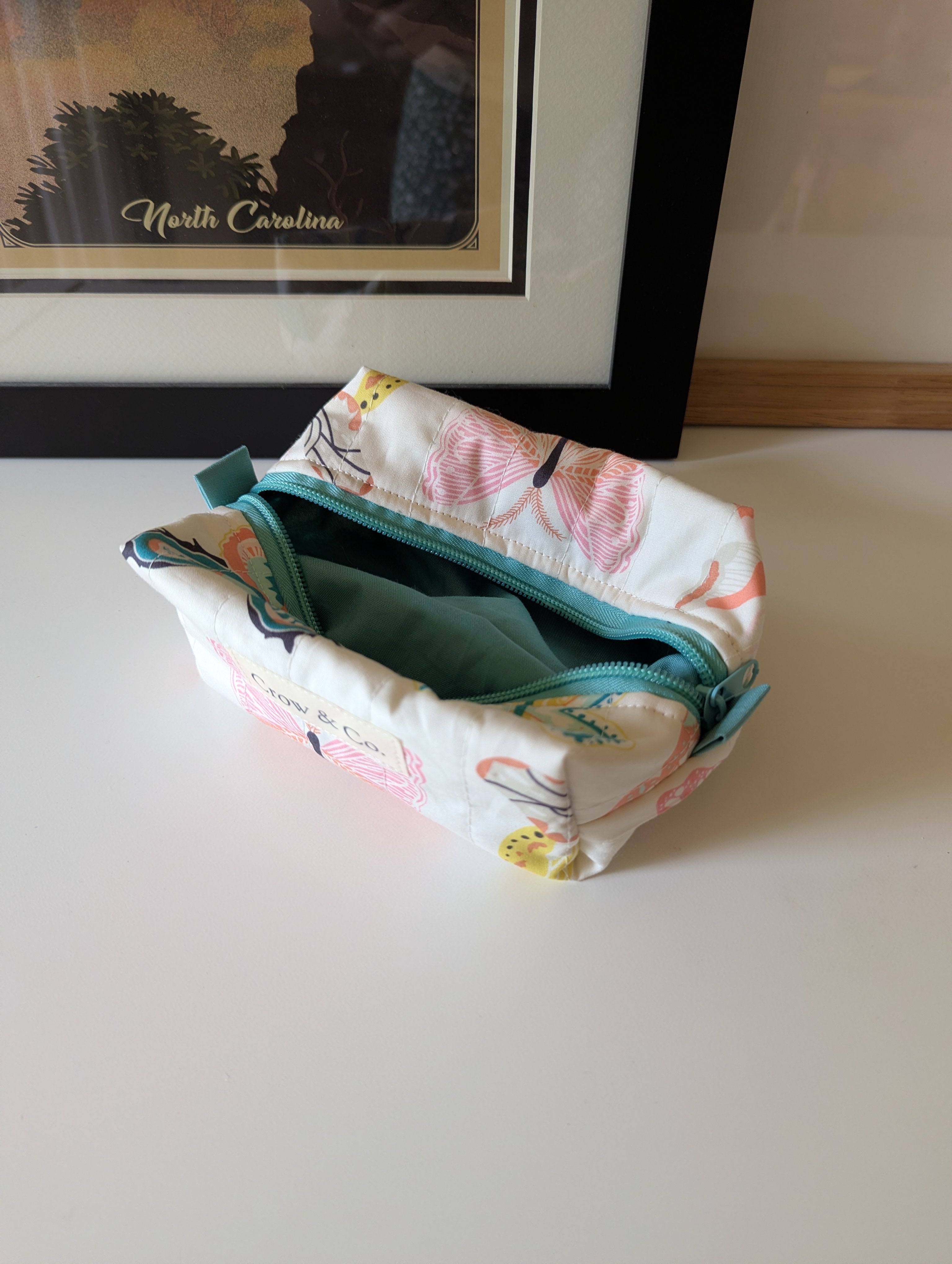 Bright Moths Mini Quilted Travel Bag