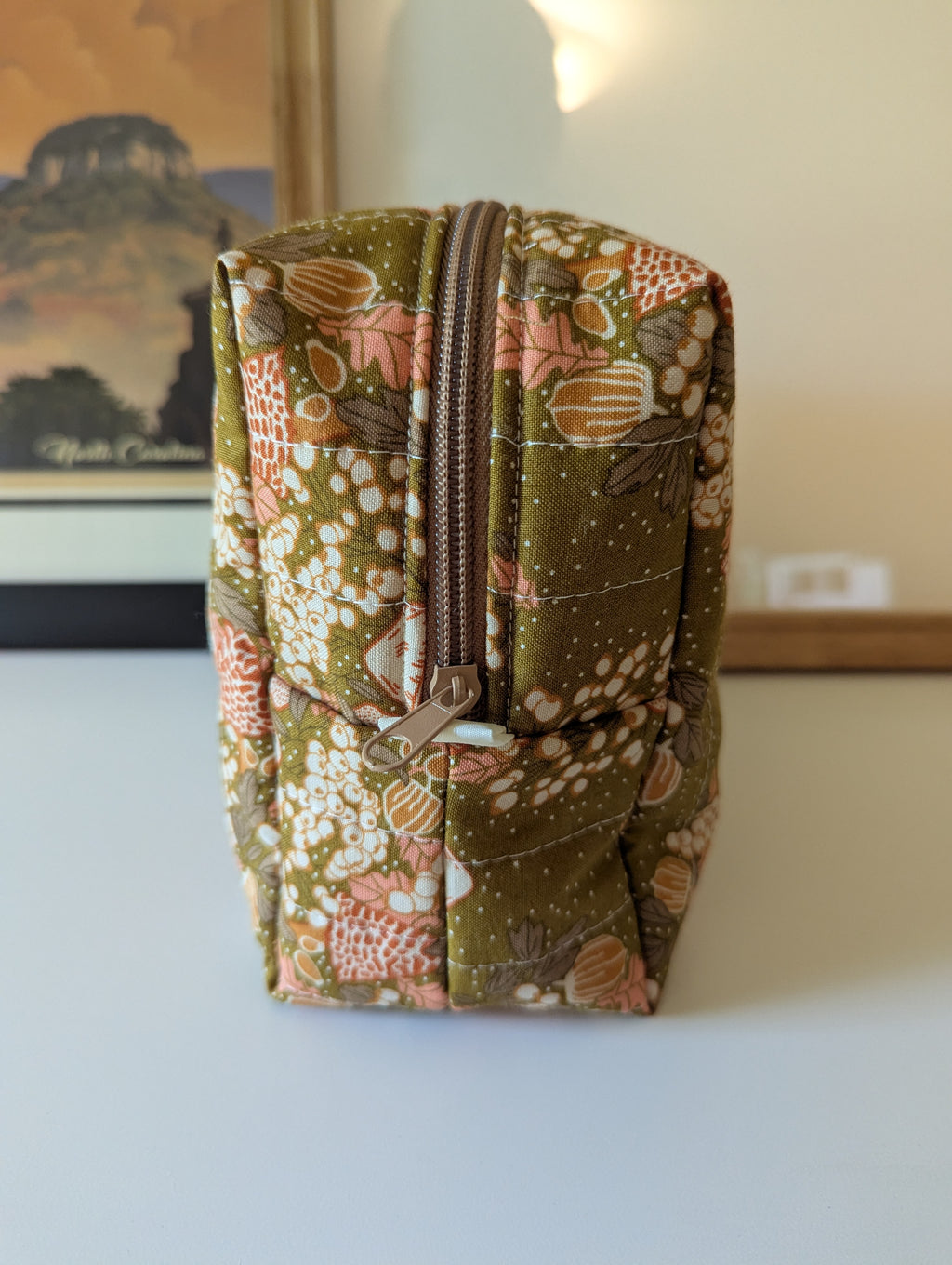 Golden Mushrooms Large Quilted Bag